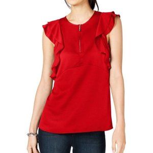 Michael Kors Red Ruffle Blouse